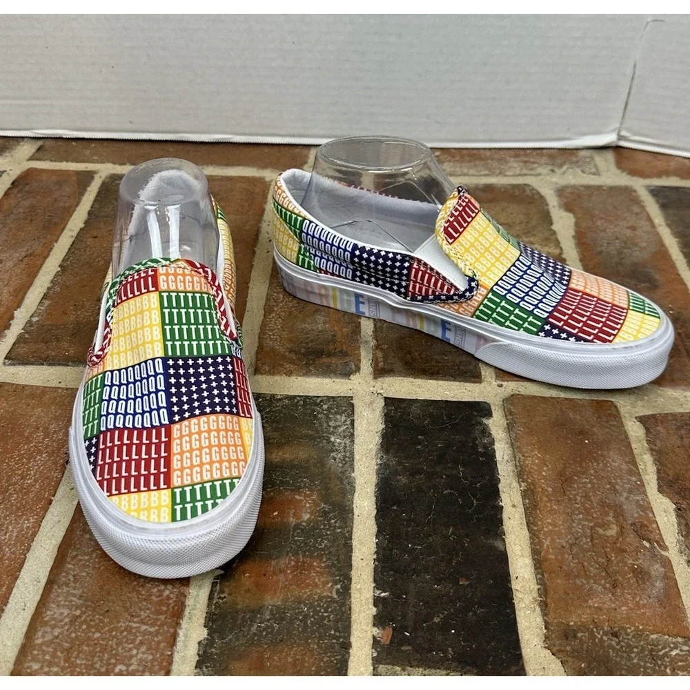 Vans Classic Slip On Pride Sneakers LBGTQ‎ Multicolor Boat Shoes Women 8 Men 6.5 - Picture 2 of 7